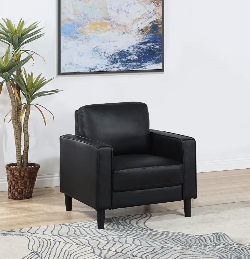 Ruth Upholstered Track Arm Accent Chair By Coaster Furniture | Mobilia Cleopatra 3 Ruth Upholstered Track Arm Accent Chair by Coaster Furniture - Image 1