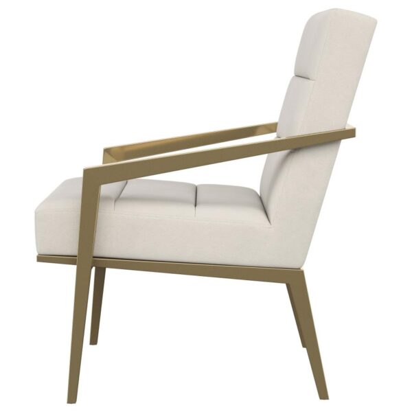 Kirra Upholstered Metal Arm Accent Chair Cream by Coaster Furniture - Image 4