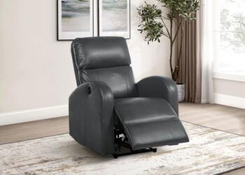Grant Upholstered Power Recliner Chair Gray by Coaster Furniture