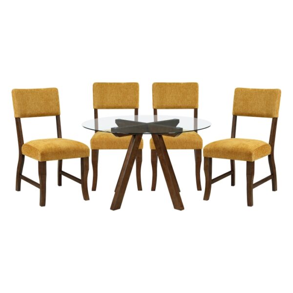 Aiden 5pc Round Glass Top Dining Set By Homelegance - Image 2