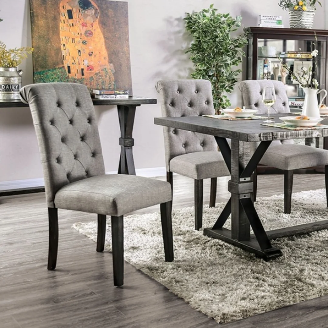 Alfred 7 Pc Dining Table Set Rustic By Furniture Of America | Mobilia Cleopatra 3 Alfred 7 Pc Dining Table Set Rustic by Furniture of America