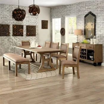 Gianna 96″ Dining Table Rustic Rustic Oak Brown by Furniture of America |