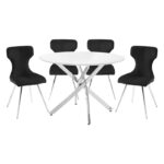 Marble Round Dining Set for 4