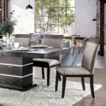 modoc Dining Table Transitional Espresso, Beige by Furniture of America