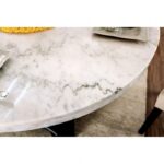 Elfredo Round Marble Dining Table – White & Antique Black | CM3755RT-TABLE