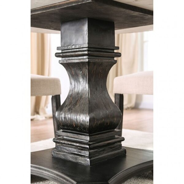 Elfredo Round Marble Dining Table – White & Antique Black | CM3755RT-TABLE