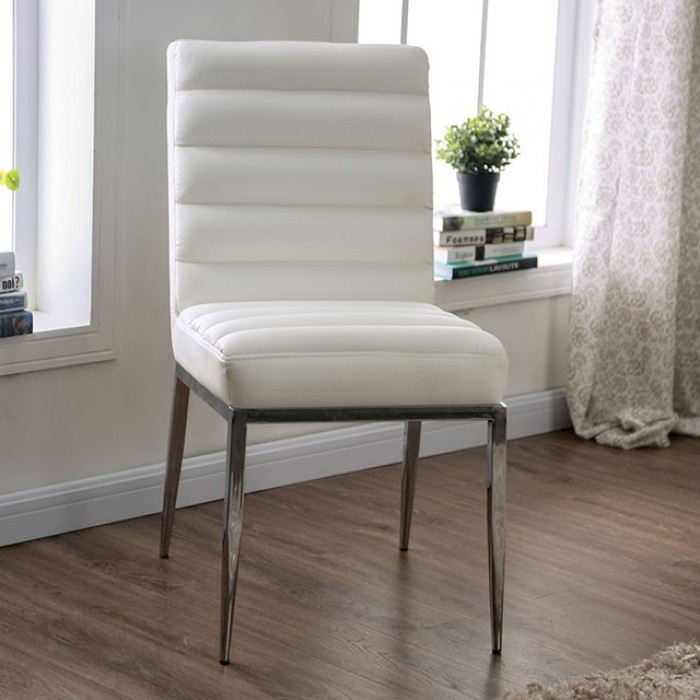 Cilegon Side Chair Contemporary White Set Of 2 By Furniture Of America | Mobilia Cleopatra 3 Cilegon White Contemporary Side Chair Set