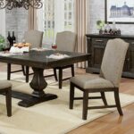 Faulk Rustic Espresso Dining Table – Dual Pedestal Expandable Farmhouse Style