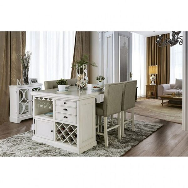 Sutton Counter Height Table – Antique White Farmhouse Dining | CM3390PT-TABLE