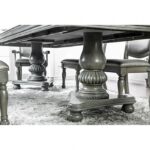 Alpena Gray Dining Table – Transitional Double Pedestal