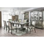 Alpena Gray Dining Table – Transitional Double Pedestal
