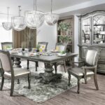 Alpena Gray Dining Table – Transitional Double Pedestal