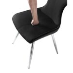 Topeka Black Velvet Side Dining Chair Set of 2 By Homelegance - Image 3