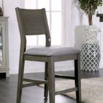 Anton Counter Height Chairs – Gray & Light Gray Transitional Set of 2