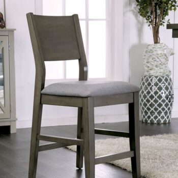 Anton Counter Height Chairs – Gray & Light Gray Transitional Set of 2