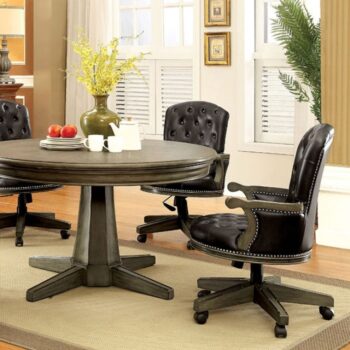 Yelena Gray Game Table – Transitional Poker Table with Cup Holders