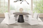 Broager 5 Pc Dining Table Set with Swivel Caster Chairs