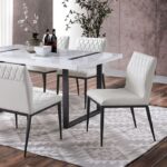 Alessia 7 Pc Dining Table Set – White & Black Contemporary Design