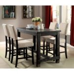 Sania Counter Height Dining Table – Rustic Antique Black Farmhouse Table