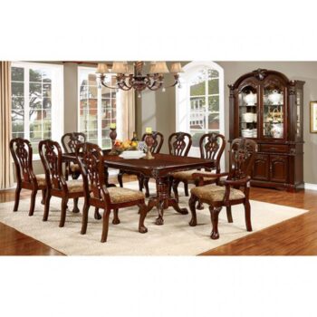 Traditional Elegance: Elana Hutch & Buffet Brown Cherry – Dining Storage Set