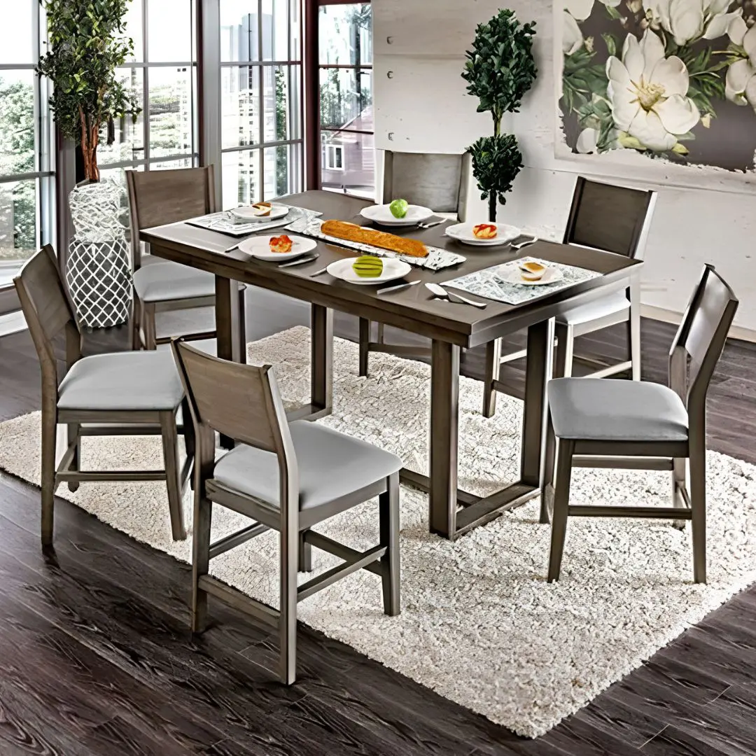 Anton 7 Pc Counter Ht Table Set Contemporary By Furniture Of America | Mobilia Cleopatra 3 Anton 7 Pc Counter Ht Table Set Contemporary by Furniture of America - Image 1