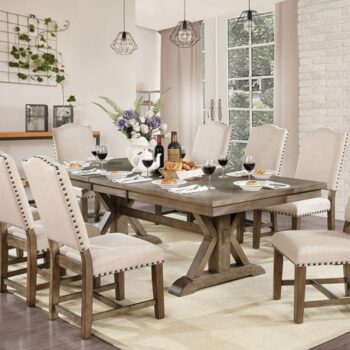 Rustic Elegance: Julia Dining Table Light Oak with Expandable Leaf