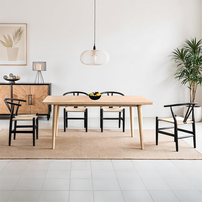 Lakeside 7 Pc. Dining Table Set Modern Farmhouse Natural By Furniture Of America | Mobilia Cleopatra 3 Modern Farmhouse: Lakeside 7 Pc. Dining Table Set Natural Finish
