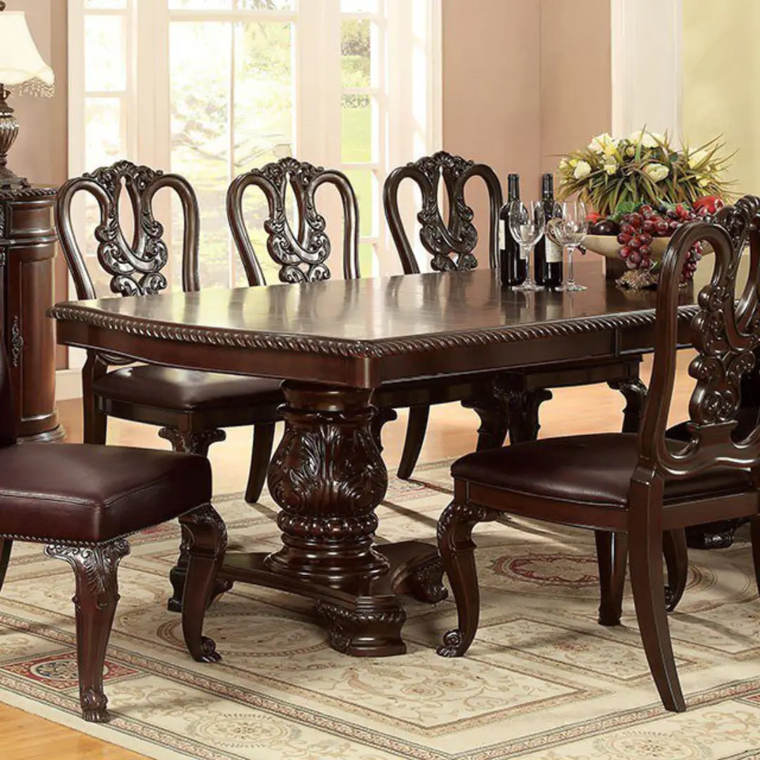 Bellagio 9 Pc Dining Table Set Traditional By Furniture Of America | Mobilia Cleopatra 3 Bellagio Cherry Rectangular Extendable Dining Table by Furniture of America