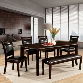 Classic Comfort: Woodside 7 Pc. Dining Table Set Dark Cherry