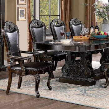 Lombardy 9 Pc. Traditional Dining Table Set – Walnut Finish