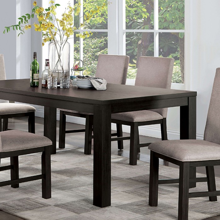 Umbria 7 Pc Dining Table Set Transitional By Furniture Of America | Mobilia Cleopatra 3 Umbria 7 Pc Dining Table Set – Antique Black & Gray Transitional Dining Set