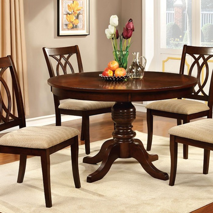 Carlisle 5 Pc Dining Table Set Transitional By Furniture Of America | Mobilia Cleopatra 3 Carlisle 5 Pc Dining Table Set – Brown Cherry Transitional Dining