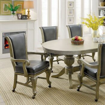 Melina 7 Pc Dining & Game Table Set – Gray Transitional