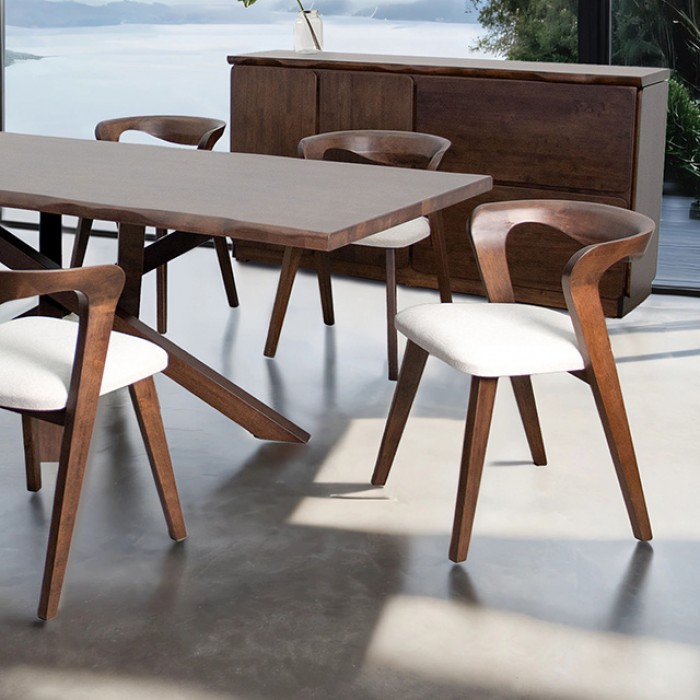 Logstor 7 Pc Dining Table Set Mid-Century Modern By Furniture Of America | Mobilia Cleopatra 3 Logstor 7 Pc Dining Table Set – Rich Walnut Mid-Century Modern