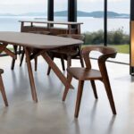 Sargans 7 Pc Dining Table Set – Rich Walnut Mid-Century Modern Dining
