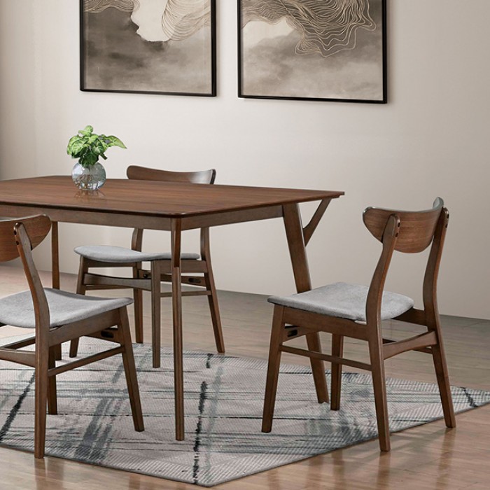 Skien 5 Pc Dining Table Set Mid-Century Modern By Furniture Of America | Mobilia Cleopatra 3 Skien 5 Pc Dining Table Set – Walnut Mid-Century Modern Dining