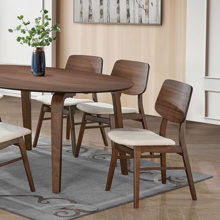 Narvik 7 Pc Dining Table Set Mid-Century Modern By Furniture Of America | Mobilia Cleopatra 3 Narvik 7 Pc Dining Table Set – Walnut Mid-Century Modern