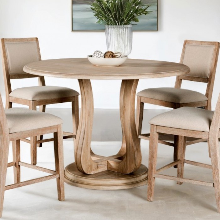 Orbetello 5 Pc Counter Ht Table Set Transitional By Furniture Of America | Mobilia Cleopatra 3 5 Pc Counter Height Table Set – Distressed Natural Transitional