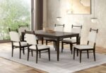 Woolwich 7 Pc Dining Table Set – Modern Dark Walnut