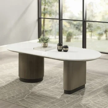 Rectangular Light Oak Coffee Table with Engineered Top