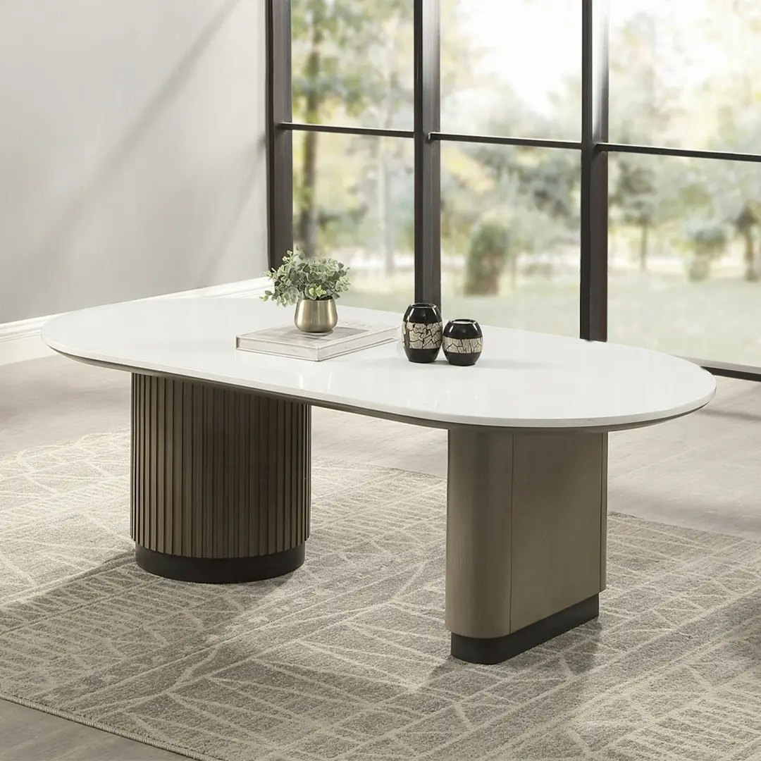Clayten Rectangular Light Oak Coffee Table With Engineered Top By Acme | Mobilia Cleopatra 3 Rectangular Light Oak Coffee Table with Engineered Top