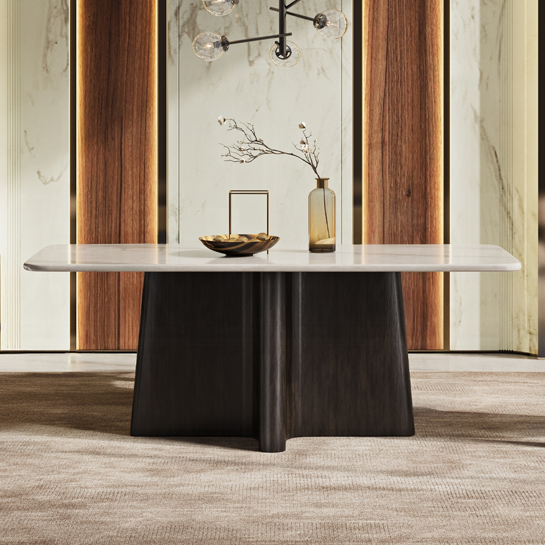 Jacory Dining Table With Bottocino Marble Top By Acme | Mobilia Cleopatra 3 Jacory Dining Table with Bottocino Marble Top by ACME - Image 1