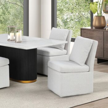Modern Elegance: Morges Rectangular Marble Dining Table Black & White
