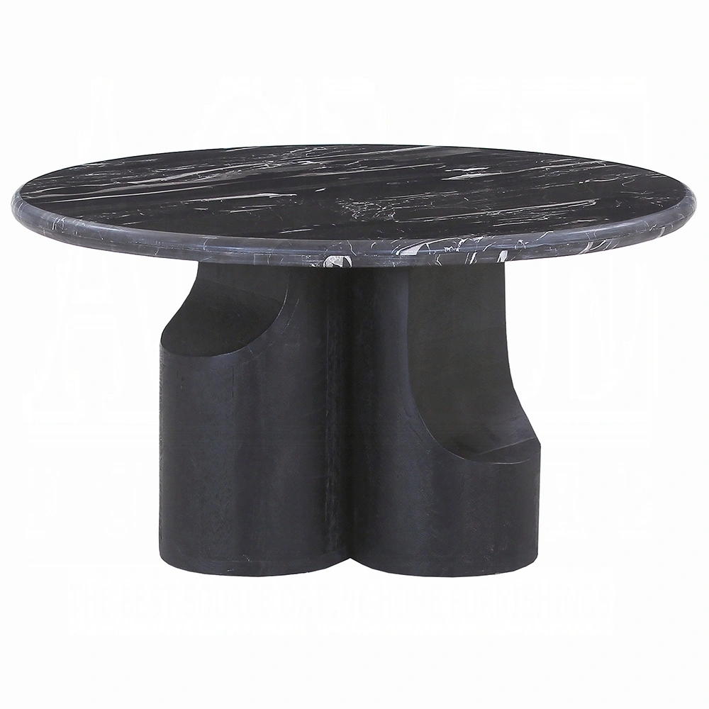 Kinton Coffee Table With Natural Marble Top By Acme | Mobilia Cleopatra 3 Black Coffee Table with Natural Marble Top