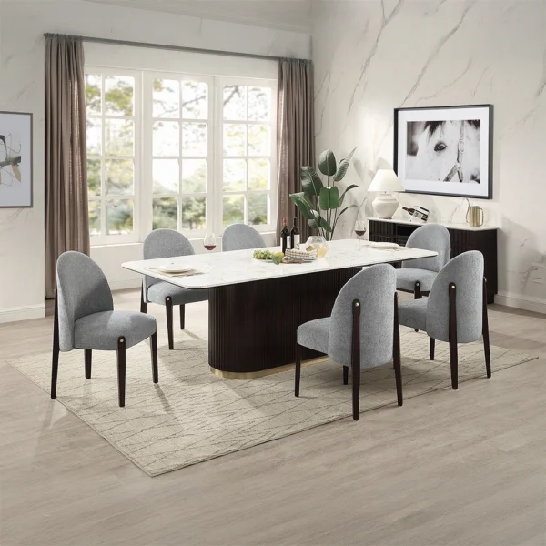 Clayten Rectangular Dining Table with Marble Top by ACME - Image 4