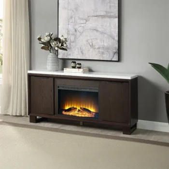 Server with Natural Marble Top & Fireplace