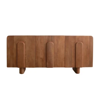 Solid Wood Sideboard 3-Door in Honey Finish