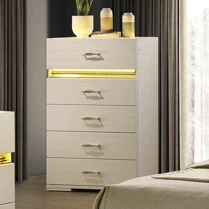 Lucida Beige Wooden Chest By Furniture Of America | Mobilia Cleopatra 3 Lucida Beige Wooden Chest By Furniture Of America