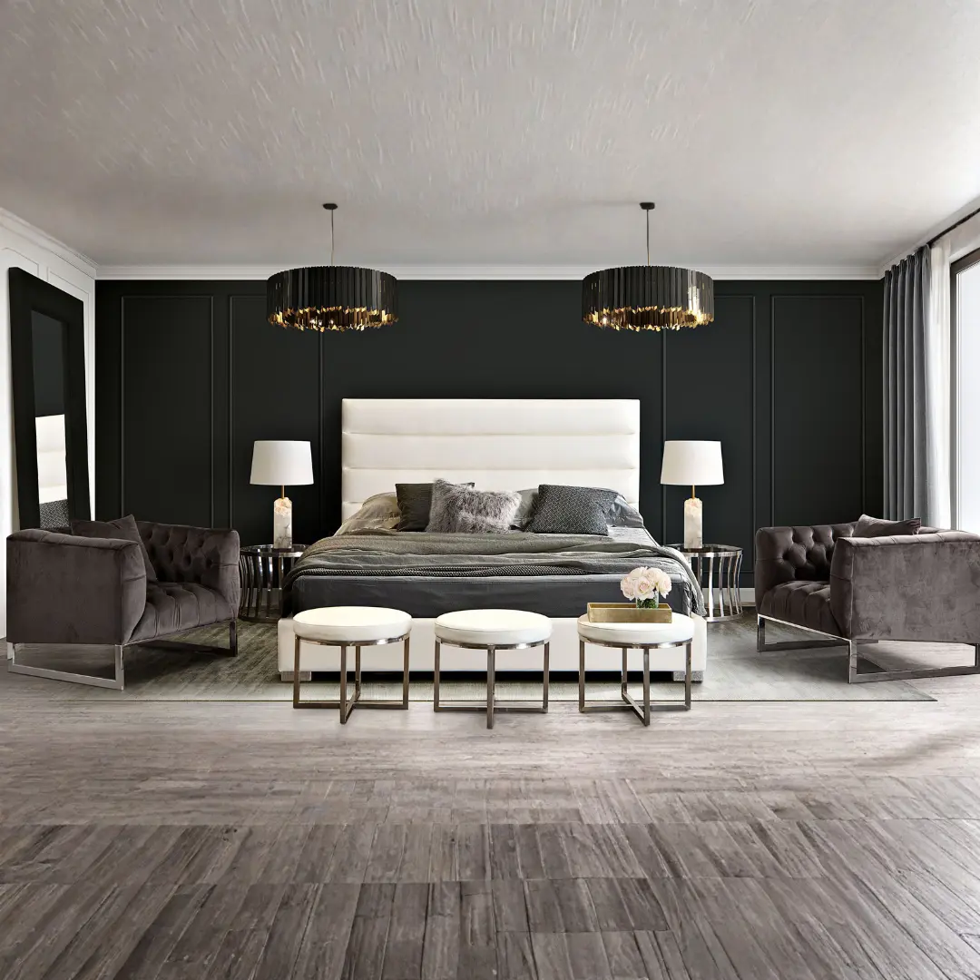 Bardot Channel Queen Bed Tufted By Diamond Sofa | Mobilia Cleopatra 3 Queen Bed Tufted