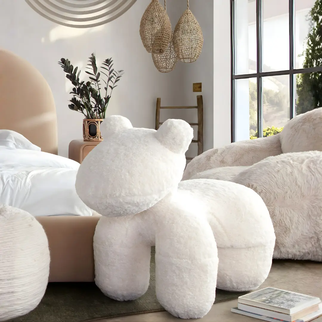 Bailey Animal Cream Sheepskin Bench By Diamond Sofa | Mobilia Cleopatra 3 Cream Sheepskin Bench